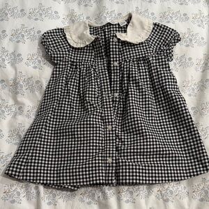 Janie and Jack Black and White Gingham Dress